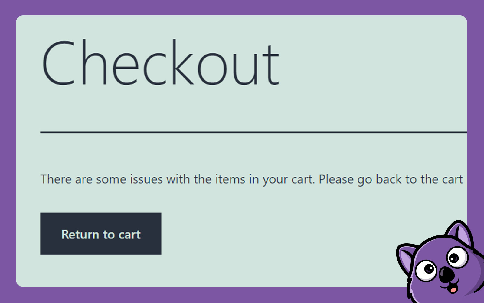 CHECKOUT VALIDATION