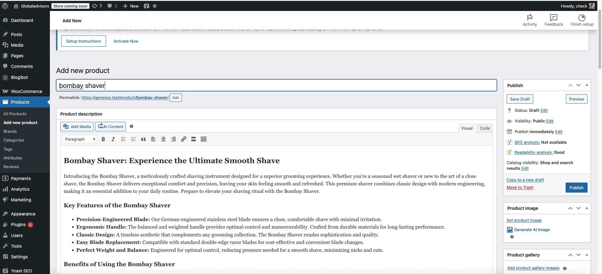 **AI Image Generation** - Create stunning product images with one click