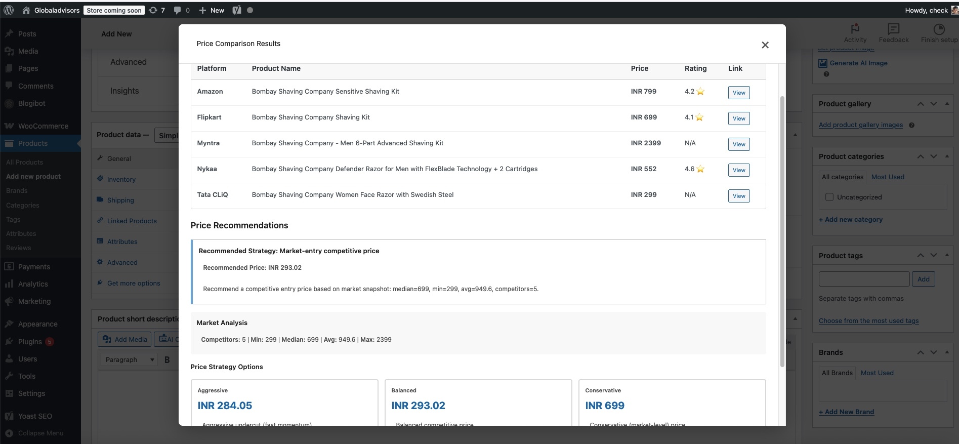 **Price Comparison** - Compare prices across multiple platforms