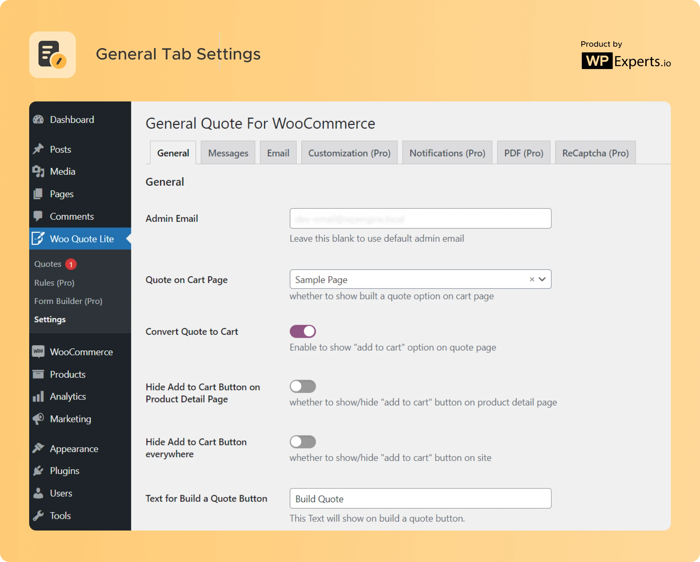 Screenshot of Woo Add To Quote admin quote view page.