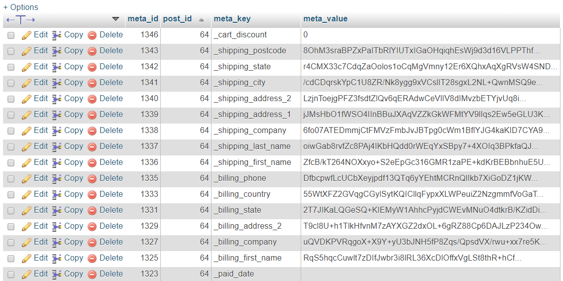 Encrypted Order Database