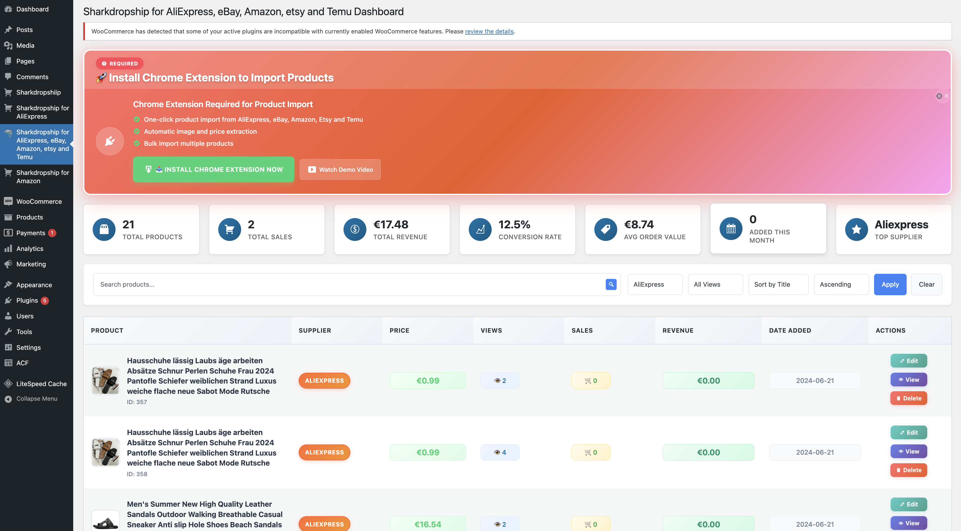Chrome extension interface