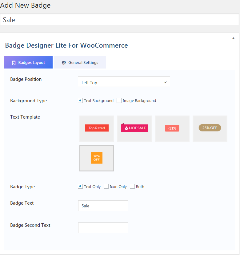 Badge designer lite builder page