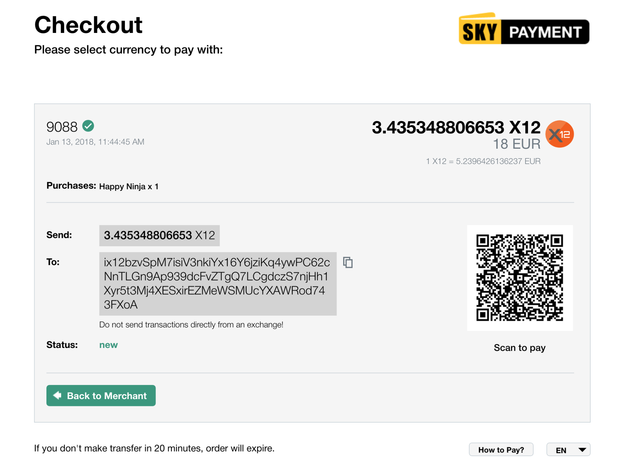 Woocommerce SkyPayment Plugin with QR Scanner for faster transactions.