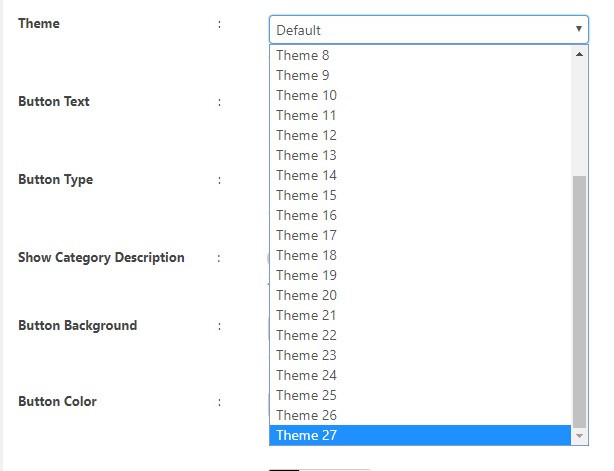 Product Category Slider general settings tab