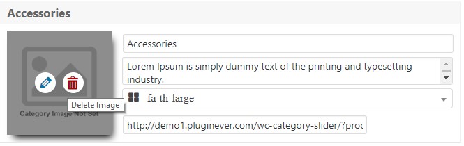 Product Category Slider general settings tab