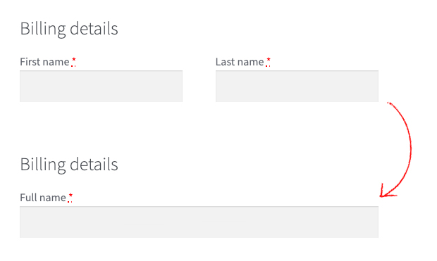 Merging 2 name fields into one in the checkout form