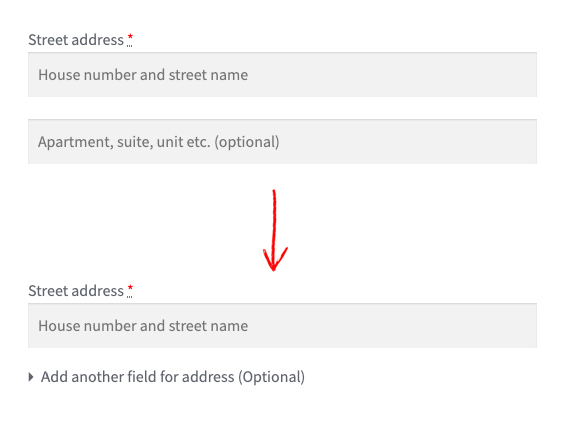 Hiding Second address field behind a link in the checkout form