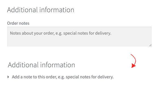 Hiding Order notes field behind a link in the checkout form