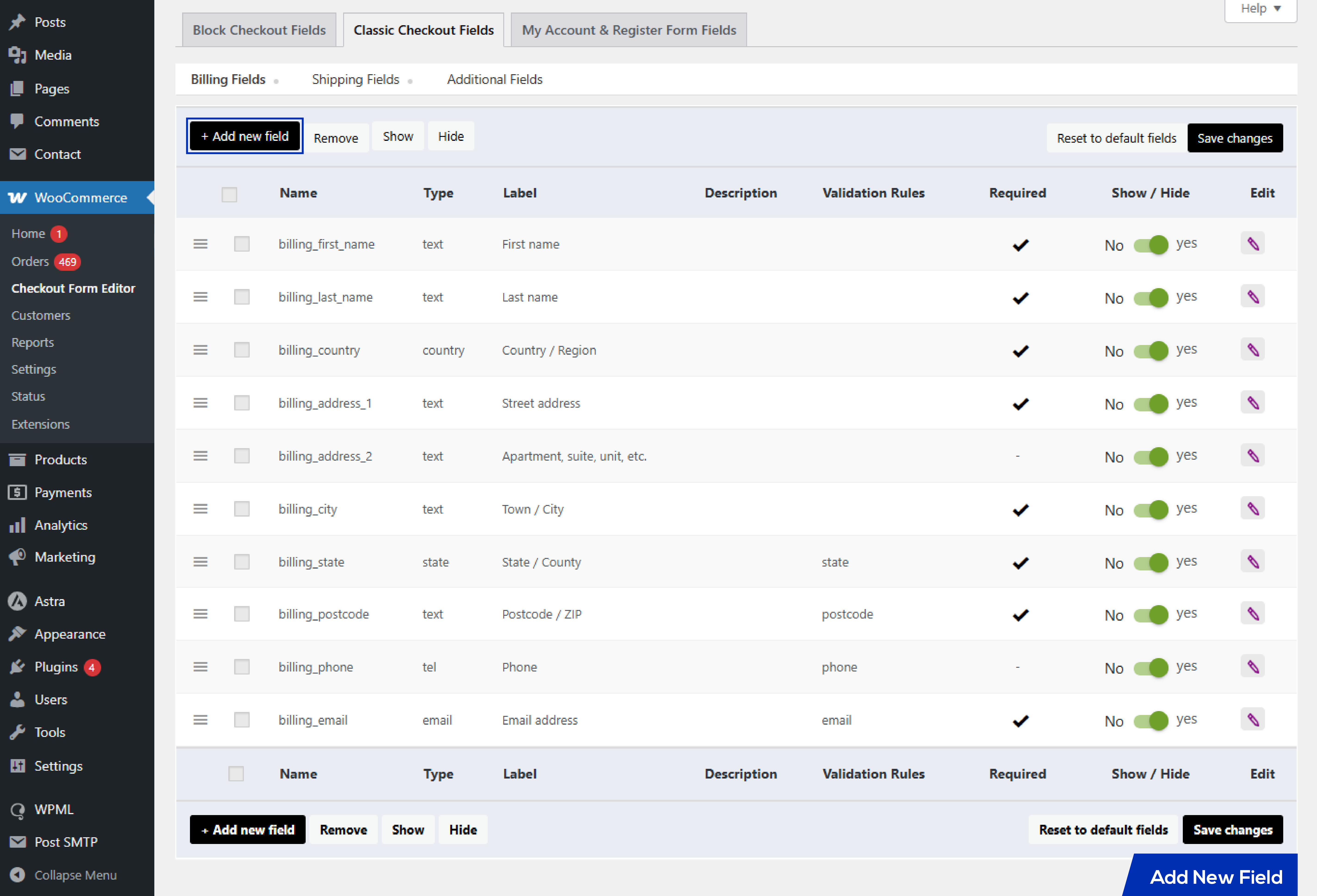How your fields will look on front end