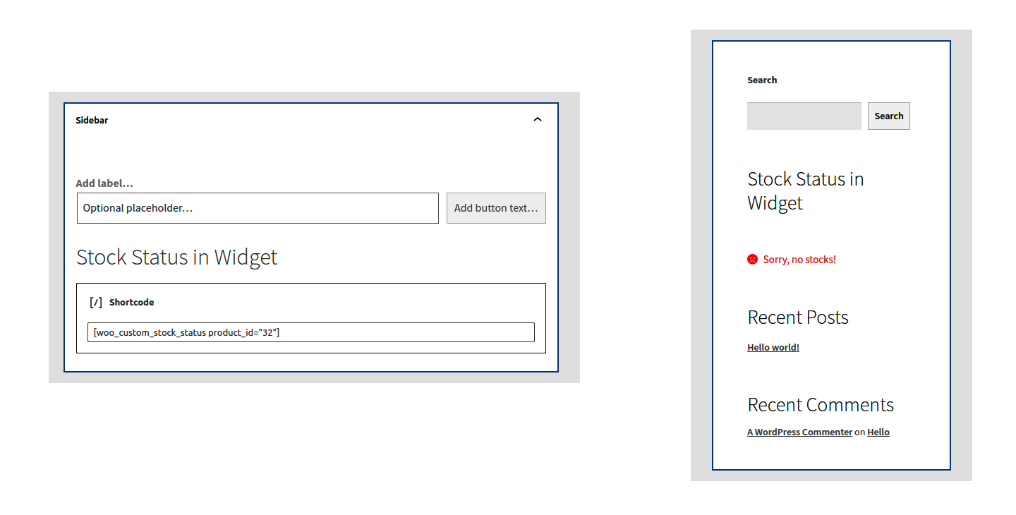 Bulk edit stock status page