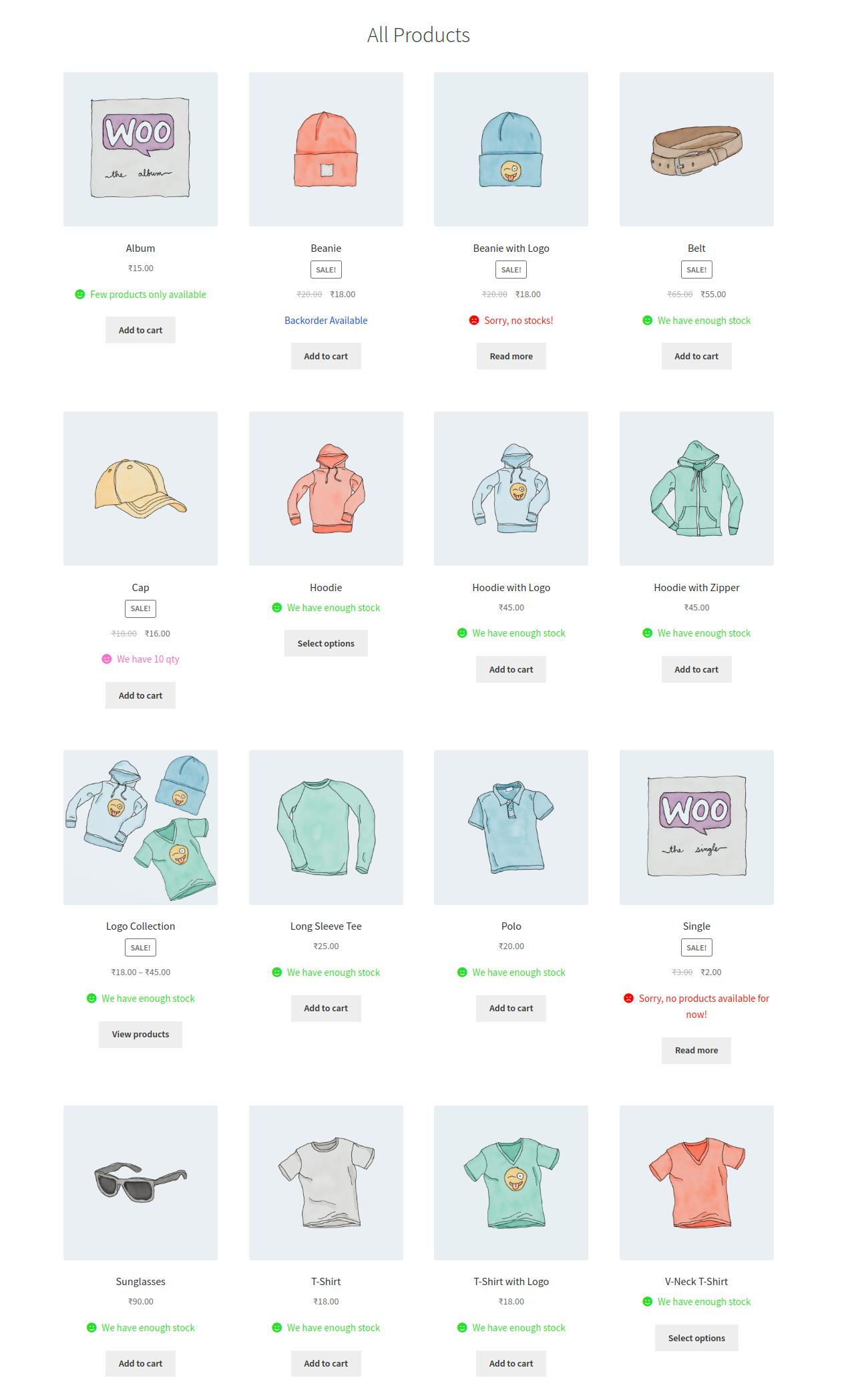 Custom stock status in cart page