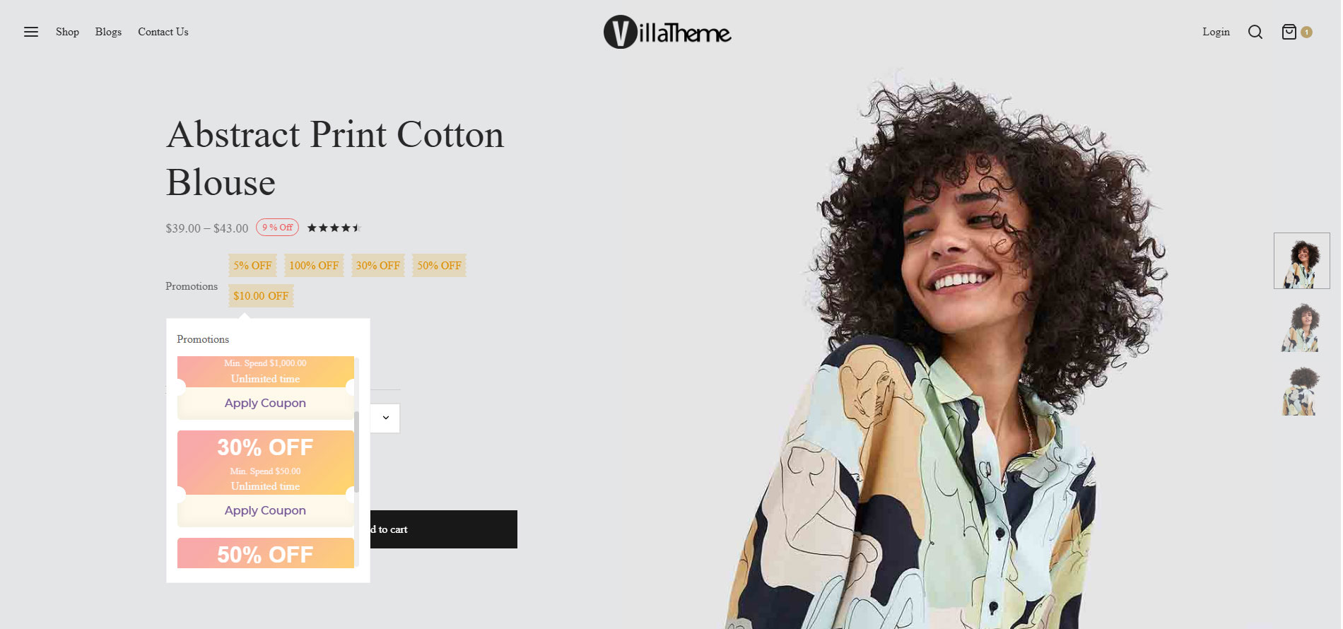 Show coupon on product page