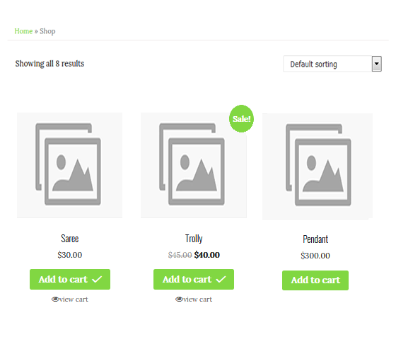 Customized Shop Page