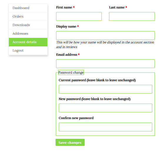 Customized My Account Page