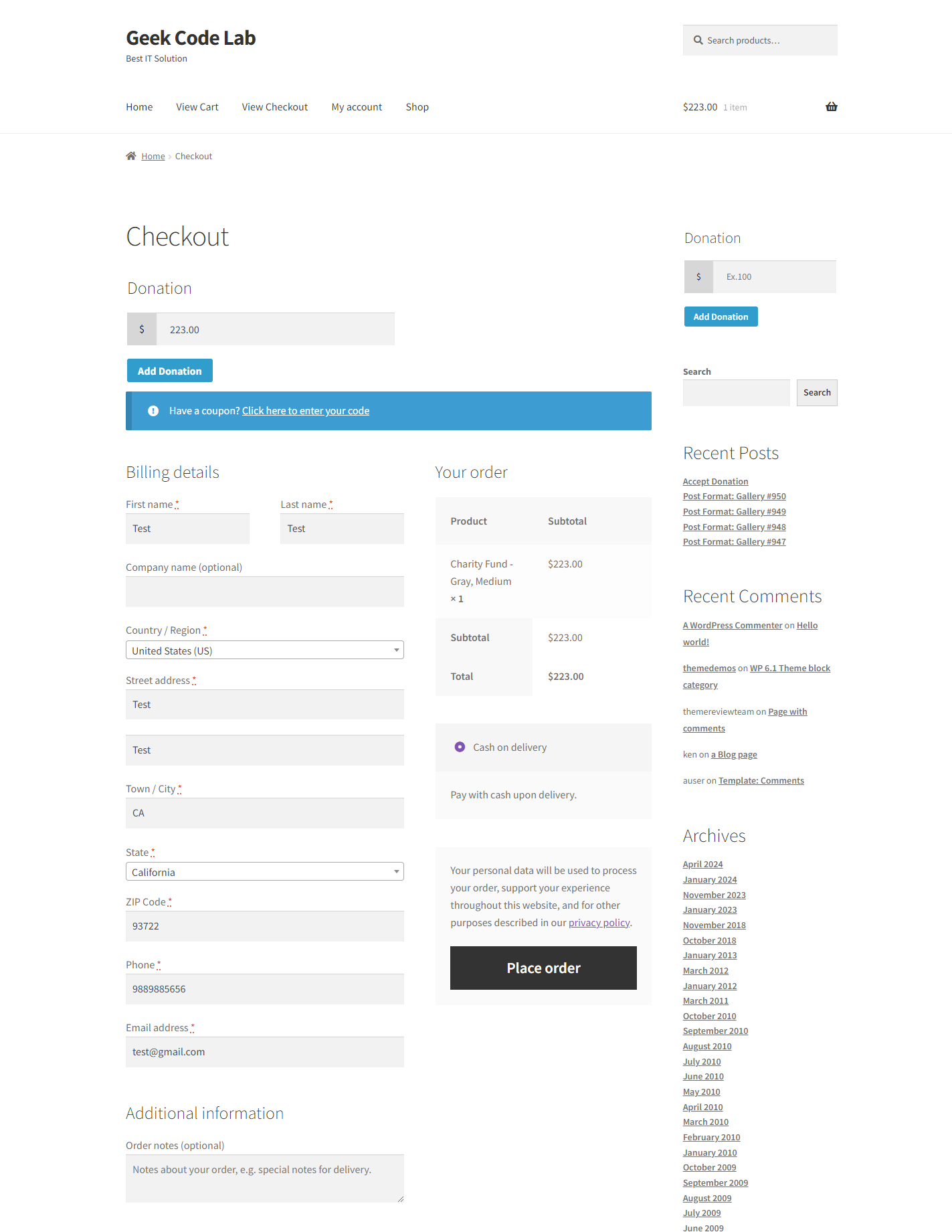 Woo Donation pro functionality