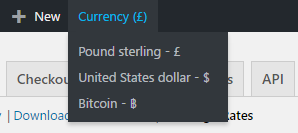 Admin panel currency switcher