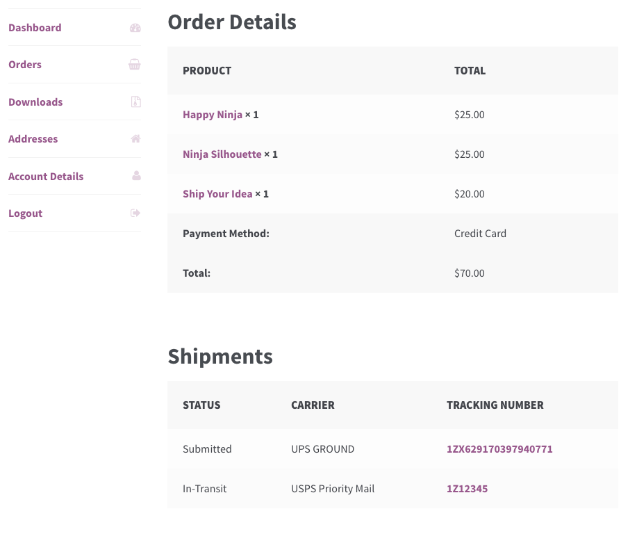 Customers and admins can easily track orders