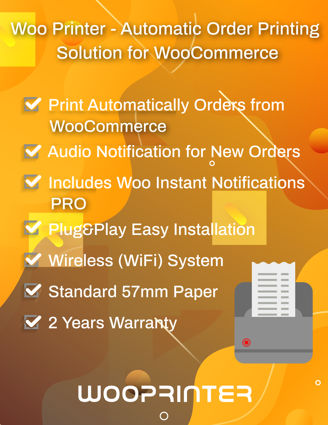 WooPrinter WiFi Thermal Receipt Printer