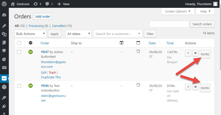 The way to create, send and book invoices when the customer selects other payment method