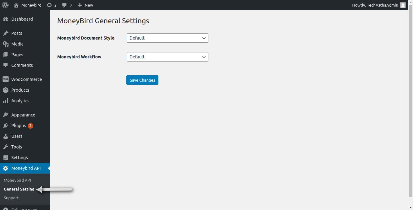 Here you can select Moneybird Invoice Style And Workflow of Moneybird setup.