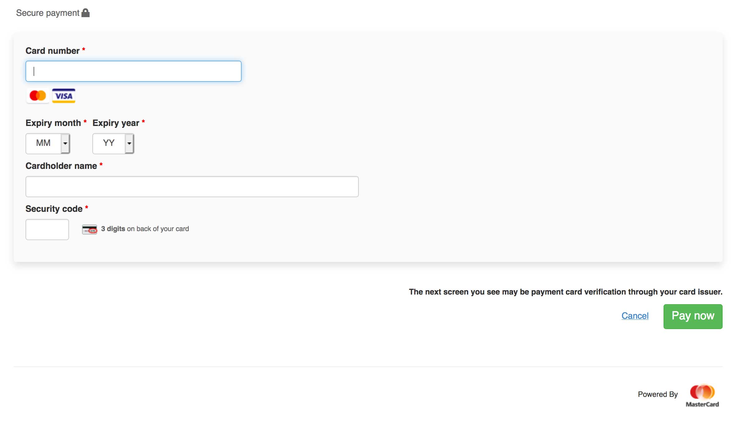 Redirect to Payment page