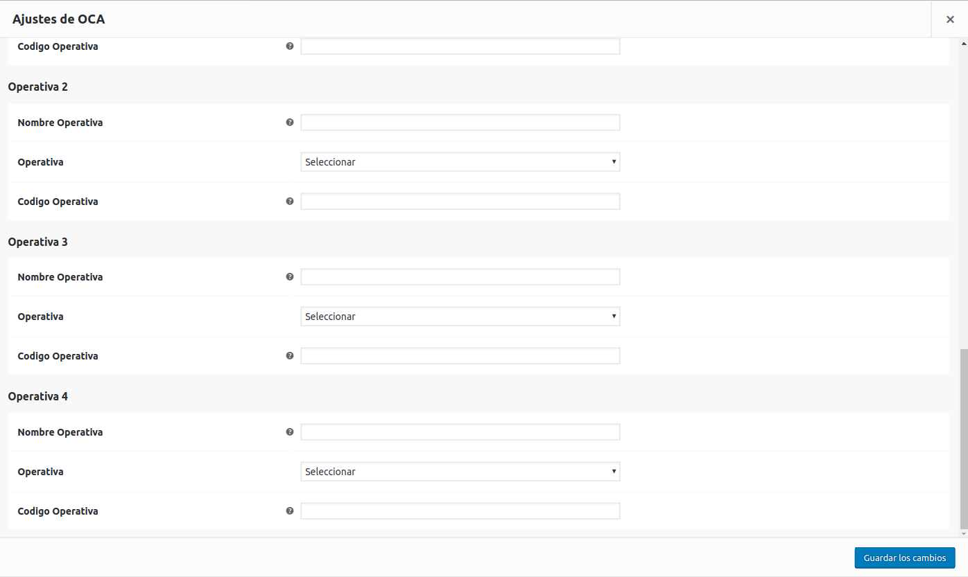 Configuracion de OCA 3