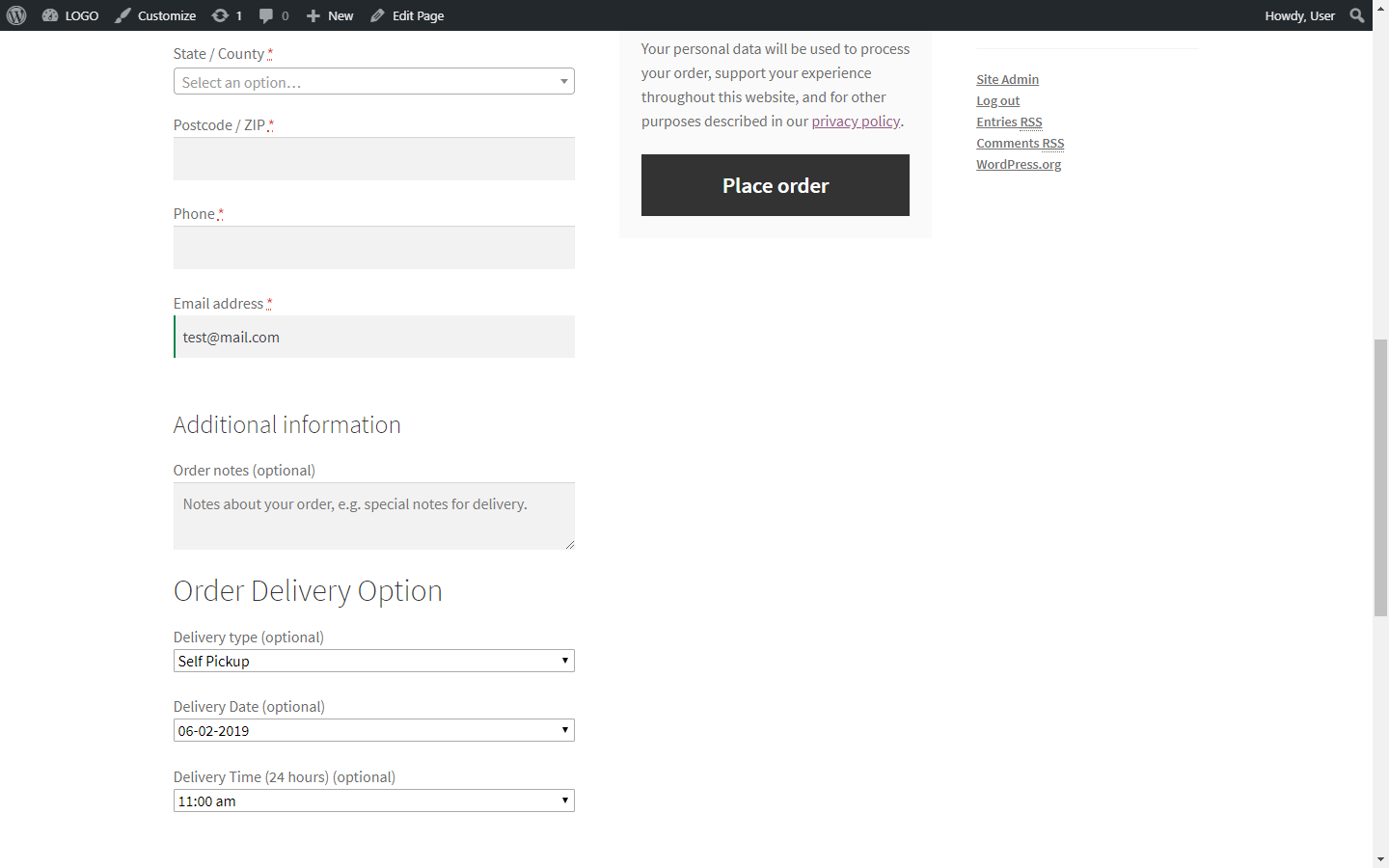 Select Delivery Date and Delivery Time.