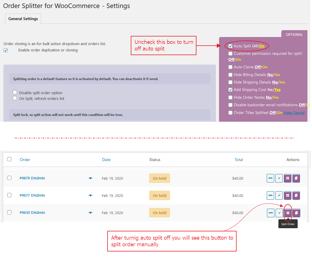 WooCommerce Orders List