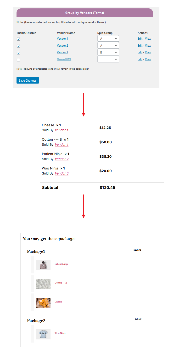 Order total based shipping charges criteria