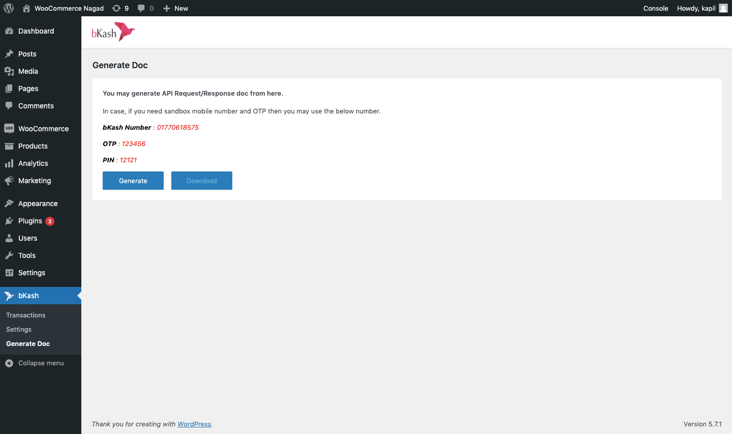 bKash Document Generator