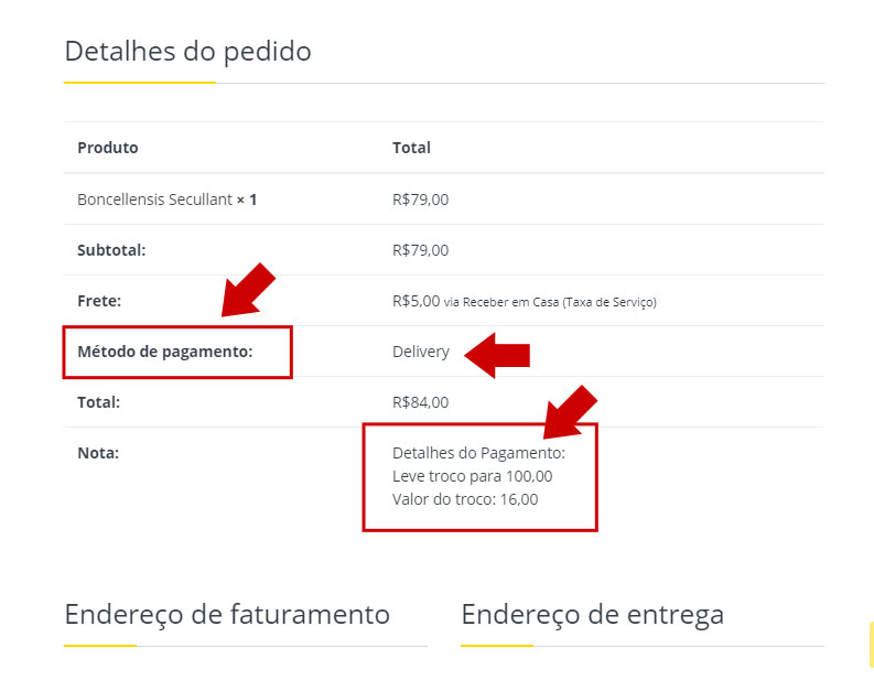 Visão do cliente ao receber o e-mail de adicional de nota (webmail).