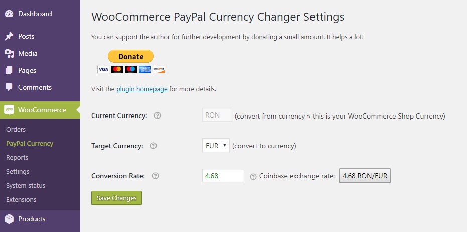 Plugin Settings page.