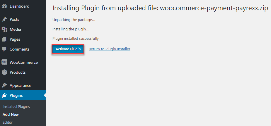 Screenshot WooCommerce Backend