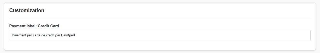 PayXpert Plugin Customization Form