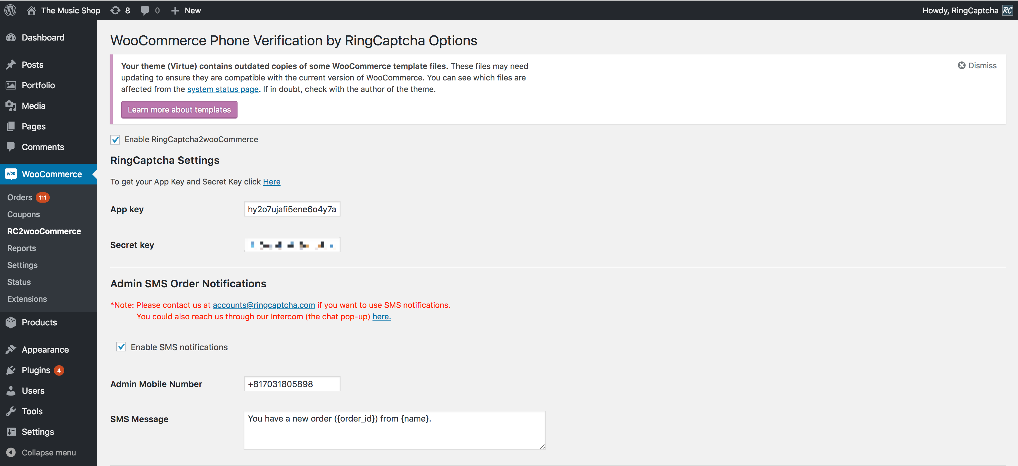 Settings Page