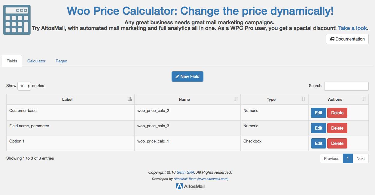 Here you can create and manage fields to be assigned for product as characteristics