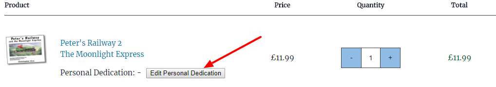 Enter new information on the cart - this is for users who click add to cart on archive pages