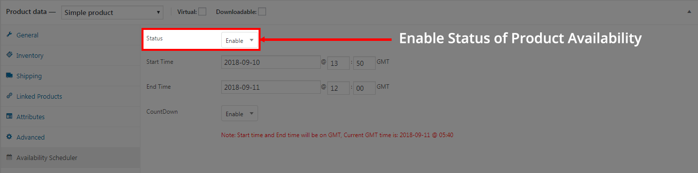 Availability Scheduler -> Status