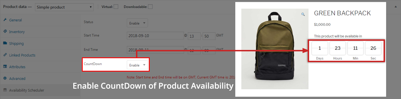 Availability Scheduler -> CountDown
