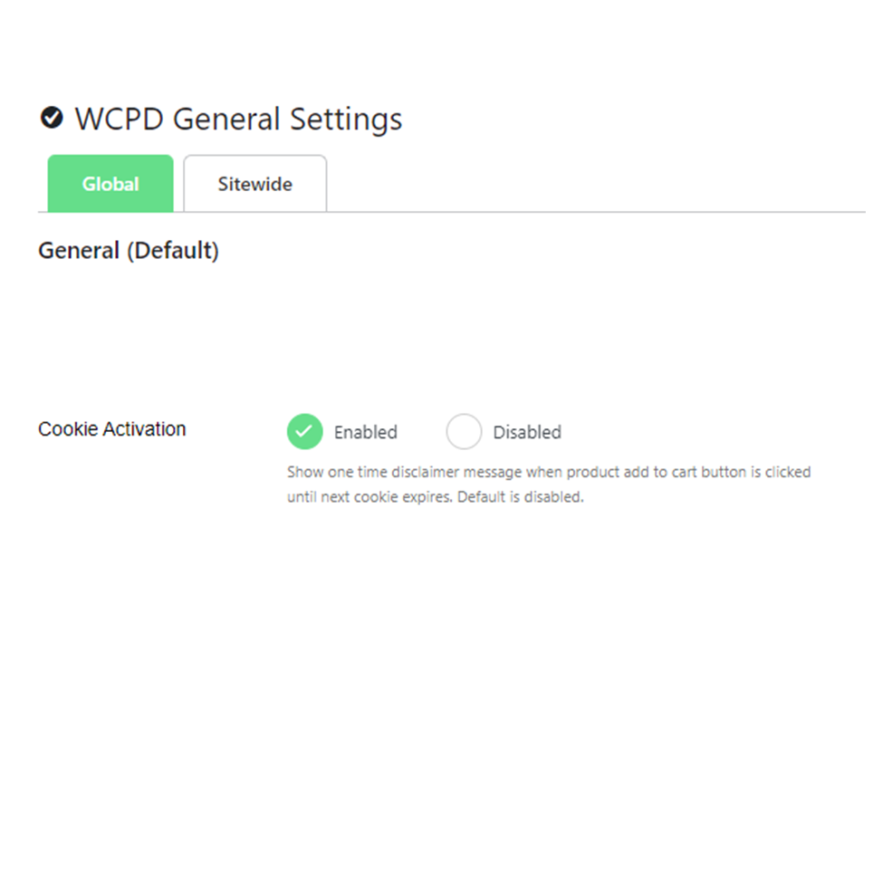 **WCPD General Settings**