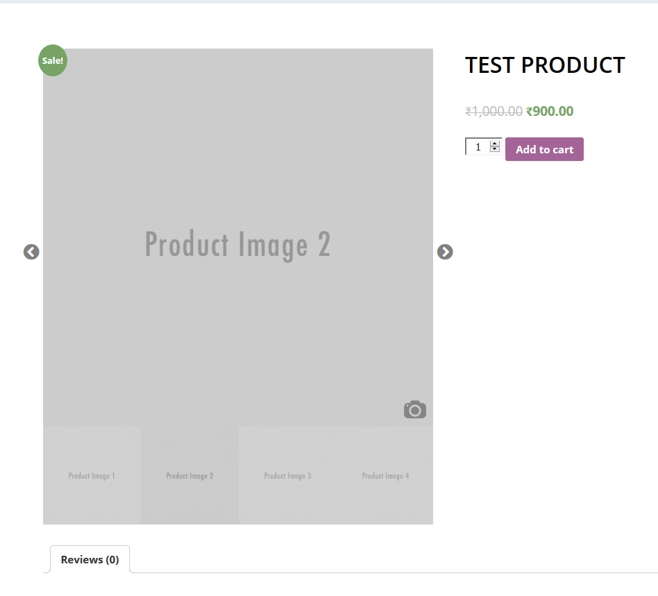 Front Product Gallery Images Slider Display