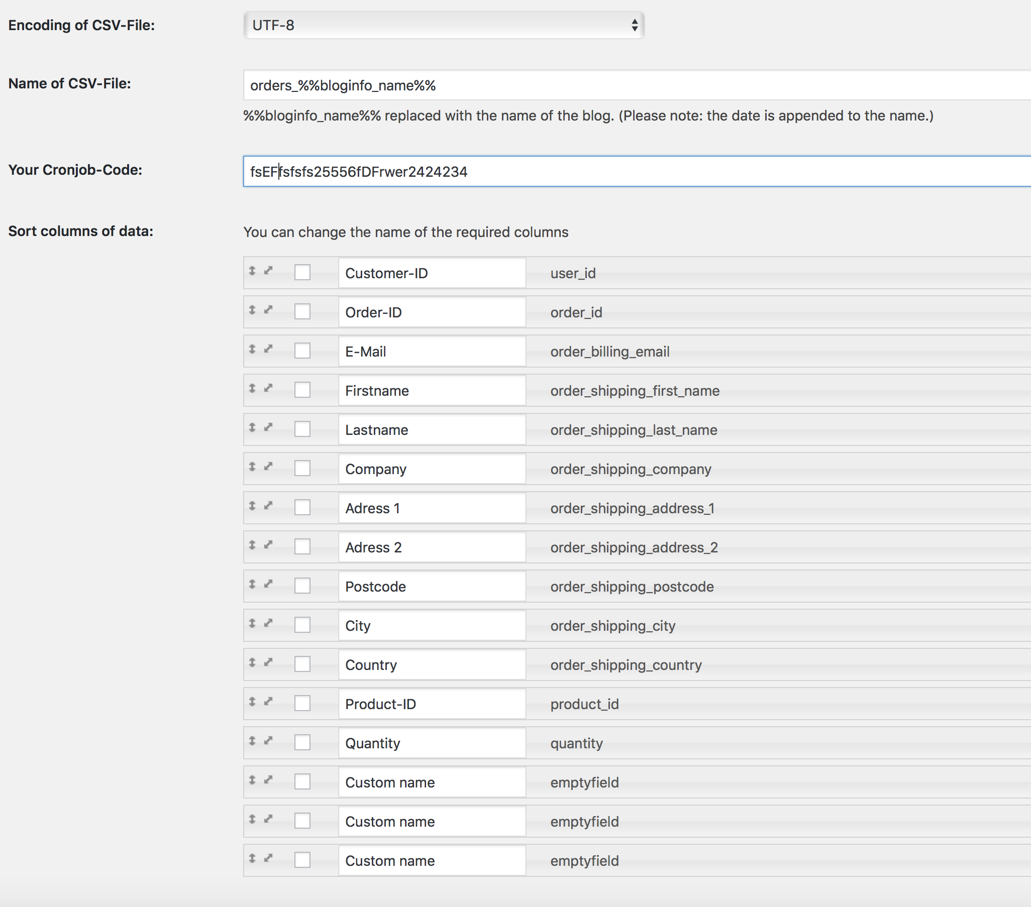 reorder and rename columns with Drag and Drop