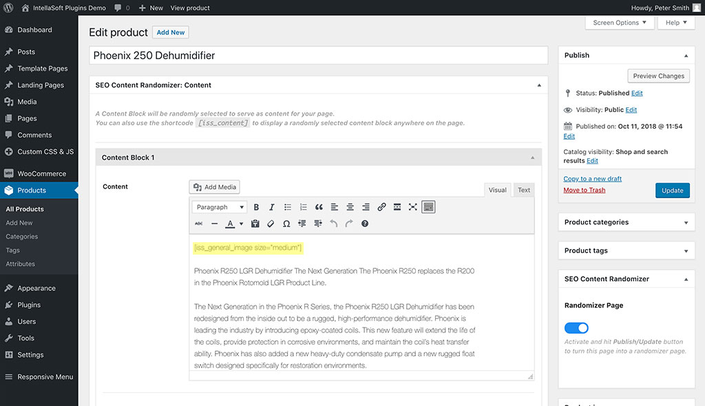 Use random image shortcode in the content blocks