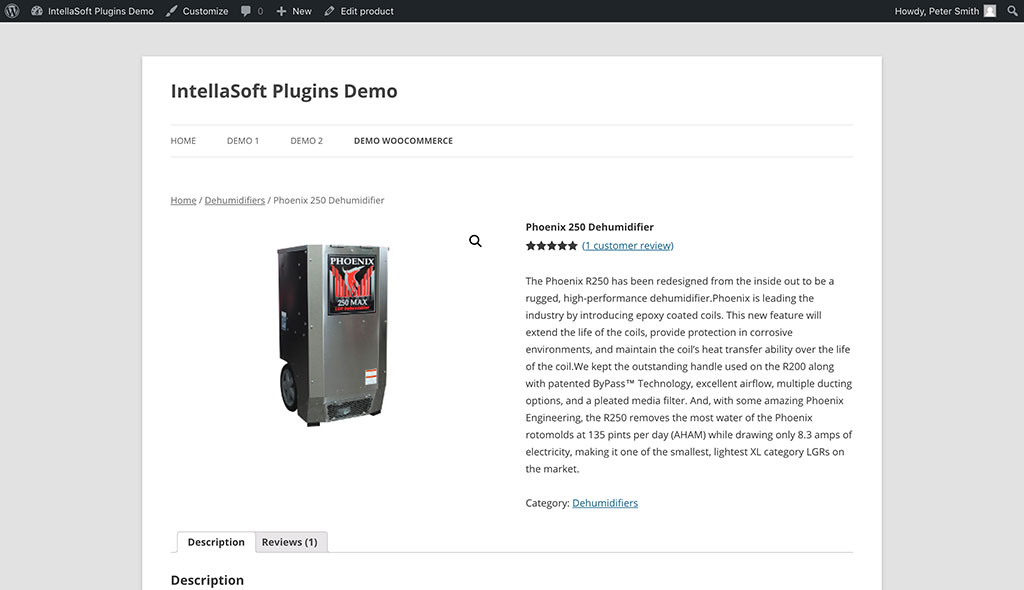 The product page randomly selects a content block