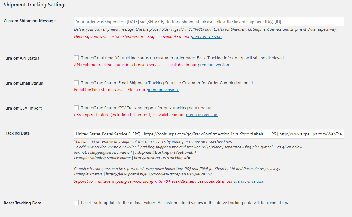 Plugin Configuration Screen