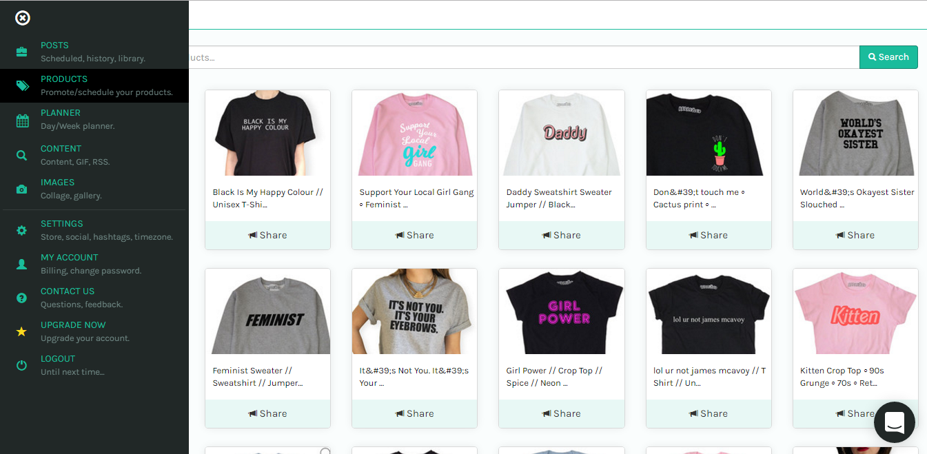 Your WooCommerce store products in Around.io dashboard.