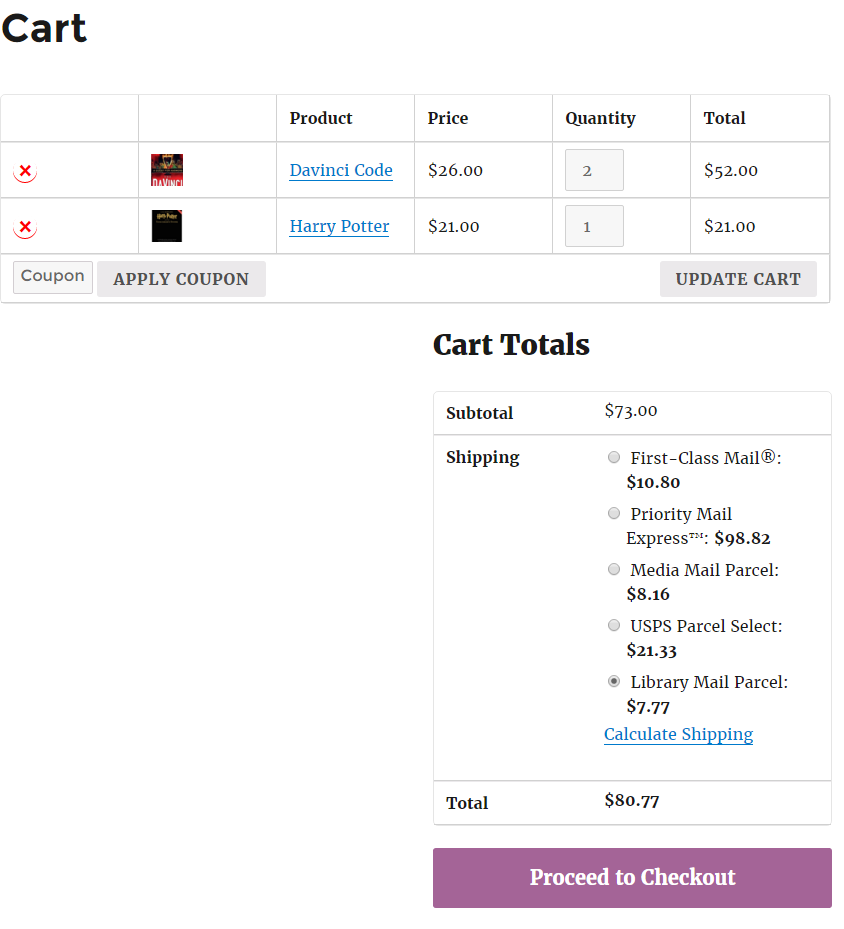 Checkout Screen