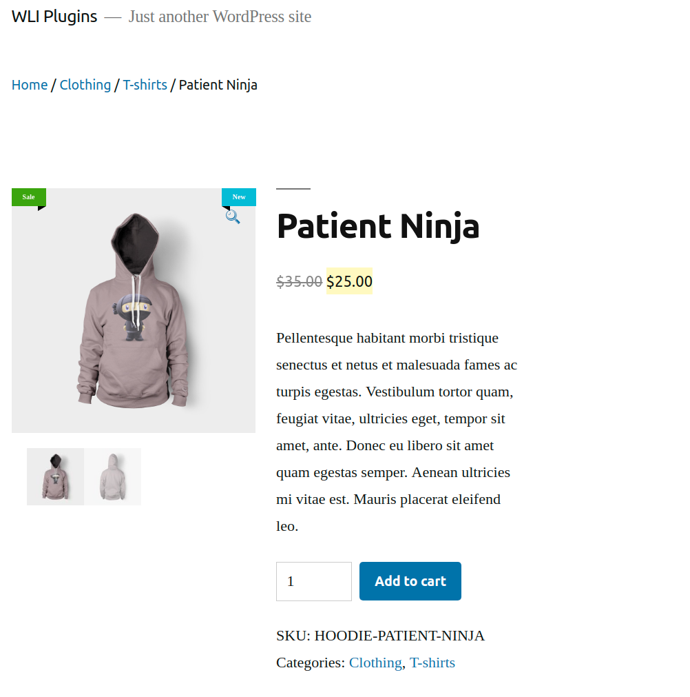 Sale Configuration of WooStickers Plugin.