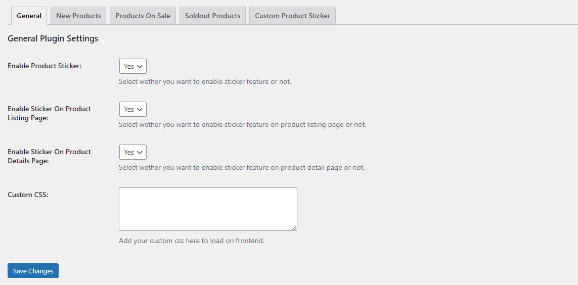 Woo Stickers Configuration on Category level.
